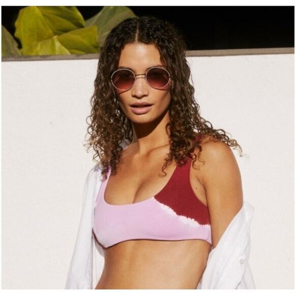 L*Space Lizzie Bikini Top in Pink Burgundy Tie Dye Size XS NWT - Picture 1 of 5